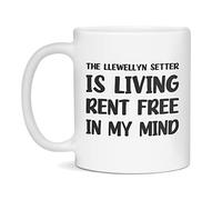 El Setter De Llewellyn Vive Sin Pagar Alquiler En Mi Mente Taza De Café Chic Tazas De Cerámica Con Asa Mug Para Bebidas Frías Y Calientes Escuela Oficina Cappuccino 330Ml