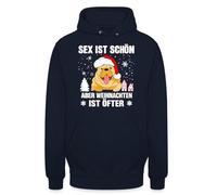 El sexo es hermoso pero la Navidad es más a menudo Bulldog Dog | Navidad Navidad Navidad X-Mas Sudadera con capucha, azul marino, XXL