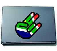 El Shocker mano de vinilo para portátil Skin 210 x 172 mm negro esquema con bandera del sur africa-südafrika
