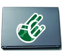 El Shocker mano etiqueta engomada de portátiles 297 x 205 mm esquema blanco con bandera de paquistán - Pakistán