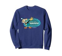 El Show de Cuphead Mugman Me Siento un Poco... Peligroso Sudadera, Unisex para Adultos, Azul Marino, S