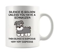 El Silencio Es Oro A Menos Que Tengas Un Perro Schnauzer Taza Cerámica Taza De Café Con Asa Tazas 330Ml Para Cacao Café Té