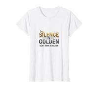 El Silencio es Oro Cinta Adhesiva es Plata Cita Divertida Camiseta, Mujer, Blanco, XL