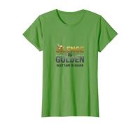 El Silencio es Oro Cinta Adhesiva es Plata Cita Divertida Camiseta, Mujer, Hierba, S