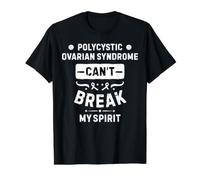 El síndrome de Ovario poliquístico no Puede Romper mi espíritu Camiseta gráfica económica, Hombre, Negro, S