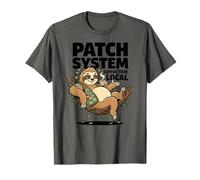 El Sistema de Parches apoya tu Humor Local de café Perezoso Camiseta