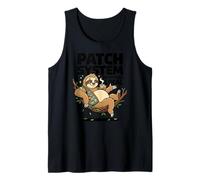 El Sistema de Parches apoya tu Humor Local de café Perezoso Camiseta sin Mangas