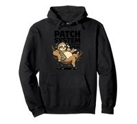 El Sistema de Parches apoya tu Humor Local de café Perezoso Sudadera con Capucha