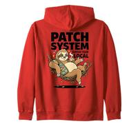 El Sistema de Parches apoya tu Humor Local de café Perezoso Sudadera con Capucha