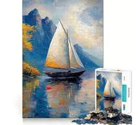 El Solitario Barco de Vela Rompecabezas para Adolescentes, 1000 Piezas, Juguete Inteligente, Juego Relajante, Corte Suave, Regalo increíble 50x75cm