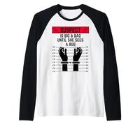 El sospechoso es Grande y Malo hasta Que ve un Error Mujeres Chicas Divertidas Camiseta Manga Raglan
