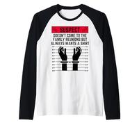 El sospechoso no Viene a la reunión Familiar Divertido Hombres y Mujeres Camiseta Manga Raglan