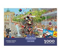 El Sprint Final de la Carrera de Bicicletas Puzzle De Madera Impermeable Puzzles De 1000 Piezas Regalos para Adultos Colorido Rompecabezas Juegos Desafiantes
