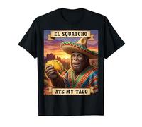 El Squatcho Ate My Taco - Divertido diseño de críptidos Mexicanos Camiseta