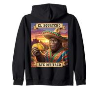 El Squatcho Ate My Taco - Divertido diseño de críptidos Mexicanos Sudadera con Capucha