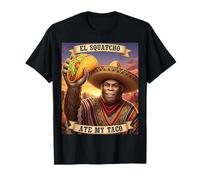 El Squatcho Ate My Taco Funny Bigfoot Diseño Camiseta