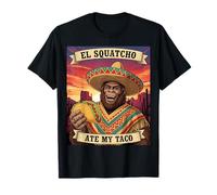El Squatcho Ate My Taco Mexican Sasquatch Gráfico Divertido Camiseta