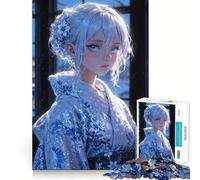 El suave abrazo del invierno Chica anime en kimono Rompecabezas de 1000 piezas para adultos Juego que estimula la mente Superficie lisa y sin rebabas Un pasatiempo fascinante para los momentos de ocio