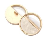 El Suéter Redondo Transparente Del Metal Del Oro Abotona Los Accesorios De Costura, Transparente - Beige, 15mm 6pcs