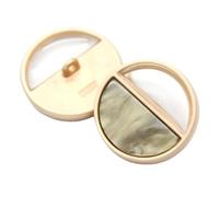 El Suéter Redondo Transparente Del Metal Del Oro Abotona Los Accesorios De Costura, Transparente - Verde, 15mm 6pcs