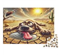 El Sufrimiento del Perro del Desierto Puzzle 1000 Piezas Papel Reciclado para Adultos Puzzle para Adultos Juego Familiar Divertido y desafiante para Adultos y niños a 38x26cm/1000pcs