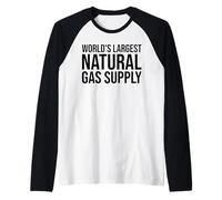 El suministro de gas natural más grande del mundo es divertido, broma de papá, pedos, humor Camiseta Manga Raglan