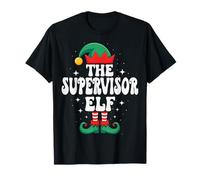 El Supervisor Elf Funny Christmas Matching Family Group Camiseta