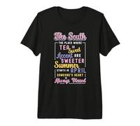 El Sur El Lugar Donde ama la música Country Southern Belle Camiseta Premium