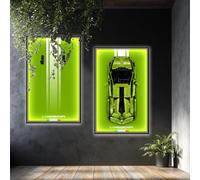 El tablero de luz montado en la pared es adecuado para la serie de carreras Lego, el mejor regalo para los entusiastas de las carreras, marco de arte de carreras de regalo de coleccionista (solo