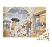 El Tallinn Old Town Rain Shelter Scramble Puzzle De Madera Impermeable DIY Puzzles De 1000 Piezas Regalos para Adultos Colorido Rompecabezas Decoración del Hogar