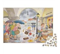 El Tallinn Old Town Rain Shelter Scramble Puzzle De Madera Impermeable DIY Puzzles De 1000 Piezas Regalos para Adultos Desafiante Y Estimulante Rompecabezas Decoración del Hogar