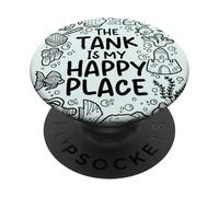 El Tanque es mi Lugar Feliz - Aquarium Love PopSockets PopGrip Adhesivo