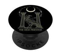 El Tarot de la Alta Sacerdotisa - Sabiduría e Intuición del Cuervo V2 PopSockets PopGrip Adhesivo