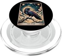 El Tarot Estrella - Luz Celestial Vintage Raven PopSockets PopGrip para MagSafe