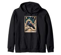 El Tarot Estrella - Luz Celestial Vintage Raven Sudadera con Capucha