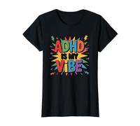 El TDAH es mi Conciencia neurodivergente vibra Camiseta gráfica económica, Mujer, Negro, XL