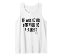 Él te cubrirá con Sus Plumas Salmo 91:4 Fe bíblica Camiseta sin Mangas