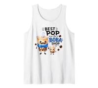 El té de Burbujas Cute Dad Bubble Tea Best Pop in The Boba Shop Camiseta sin Mangas