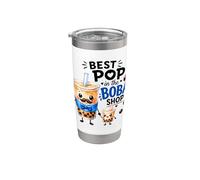El té de burbujas Cute Dad Bubble Tea Best Pop in the Boba Shop Vaso térmico de acero inoxidable de doble pared