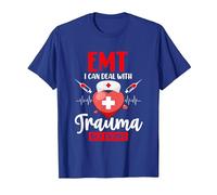 El técnico de emergencias Puede ocuparse de los traumas y no Camiseta, Hombre, Azul Real, XXL