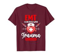 El técnico de emergencias Puede ocuparse de los traumas y no Camiseta, Hombre, Granate, M