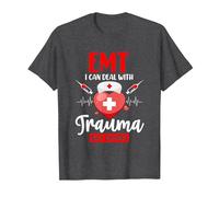 El técnico de emergencias Puede ocuparse de los traumas y no Camiseta, Hombre, Jaspeado Oscuro, 4XL