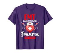 El técnico de emergencias Puede ocuparse de los traumas y no Camiseta, Hombre, Morado, S