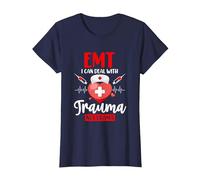 El técnico de emergencias Puede ocuparse de los traumas y no Camiseta, Mujer, Azul Marino, XS