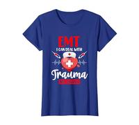 El técnico de emergencias Puede ocuparse de los traumas y no Camiseta, Mujer, Azul Real, XS