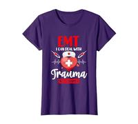 El técnico de emergencias Puede ocuparse de los traumas y no Camiseta, Mujer, Morado, XL