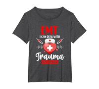 El técnico de emergencias Puede ocuparse de los traumas y no Camiseta, Mujer Tallas Grandes, Jaspeado Oscuro, 4XL Grande