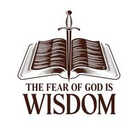El temor de Dios es diseño de sabiduría. Decoración de vinilo para pared 67.2x67.7cm Decoración artística Café