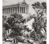 El templo de Poseidón Kalaureia Grecia. Escena de la muerte de Demóstenes. De la historia universal de Cassell publicado en 1888. Impresión del póster de Ken Welsh (15 x 15)