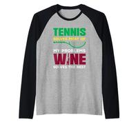 El Tenis Resuelve la mayoría de mis Problemas Wine Tennis Player Camiseta Manga Raglan